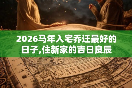 2026马年入宅乔迁最好的日子,住新家的吉日良辰