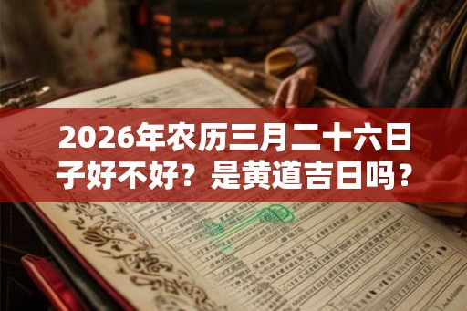 2026年农历三月二十六日子好不好？是黄道吉日吗？
