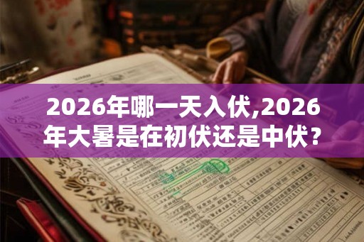 2026年哪一天入伏,2026年大暑是在初伏还是中伏？