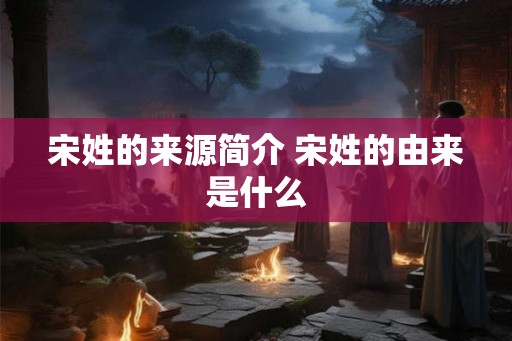 宋姓的来源简介 宋姓的由来是什么