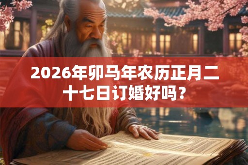 2026年卯马年农历正月二十七日订婚好吗？