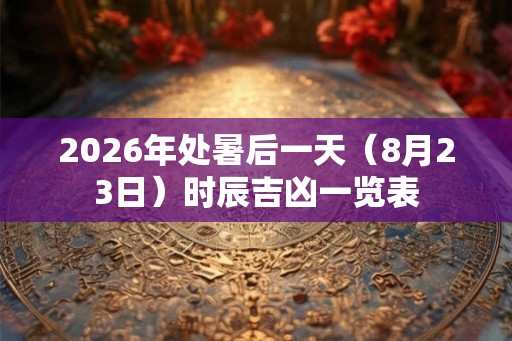 2026年处暑后一天（8月23日）时辰吉凶一览表