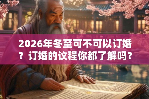 2026年冬至可不可以订婚?订婚的议程你都了解吗? 2026年冬至可不可以订婚?订婚的议程你都了解吗?