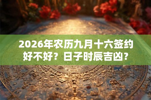 2026年农历九月十六签约好不好？日子时辰吉凶？