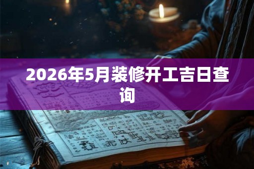 2026年5月装修开工吉日查询