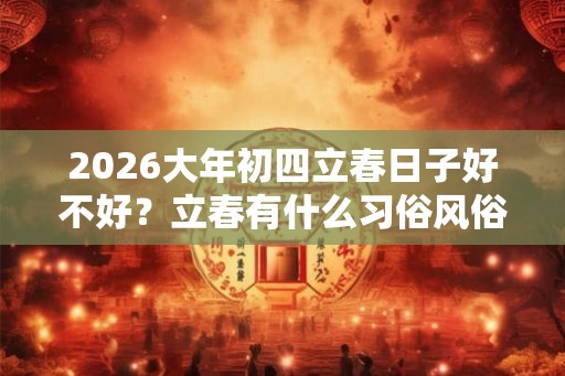 2026大年初四立春日子好不好？立春有什么习俗风俗？