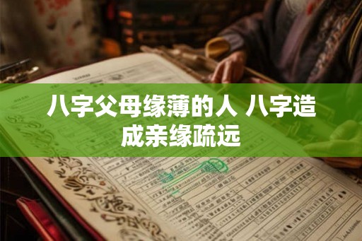八字父母缘薄的人 八字造成亲缘疏远