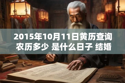 2015年10月11日黄历查询 农历多少 是什么日子 结婚吉时