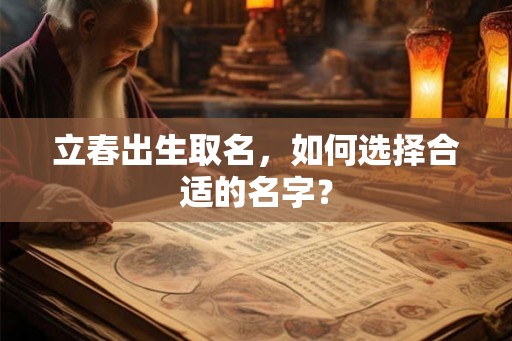 立春出生取名，如何选择合适的名字？