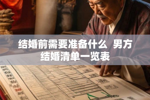 结婚前需要准备什么 男方结婚清单一览表 结婚前需要准备什么 男方结婚清单一览表