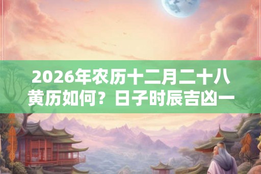 2026年农历十二月二十八黄历如何？日子时辰吉凶一览！
