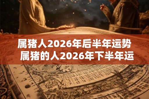 属猪人2026年后半年运势  属猪的人2026年下半年运势
