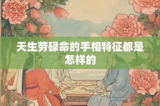 天生劳碌命的手相特征都是怎样的