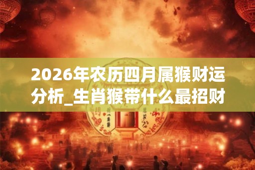 2026年农历四月属猴财运分析_生肖猴带什么最招财