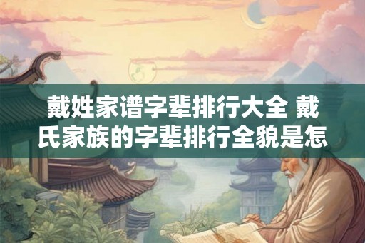 戴姓家谱字辈排行大全 戴氏家族的字辈排行全貌是怎样的