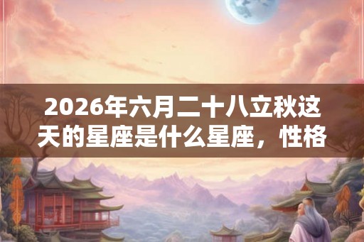2026年六月二十八立秋这天的星座是什么星座，性格如何？