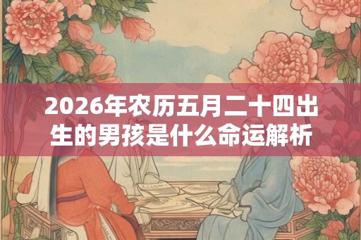 2026年农历五月二十四出生的男孩是什么命运解析