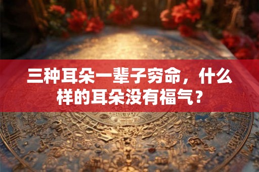 三种耳朵一辈子穷命,什么样的耳朵没有福气? 三种耳朵一辈子穷命,什么样的耳朵没有福气?