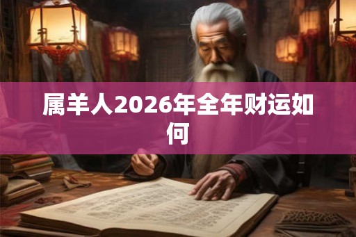 属羊人2026年全年财运如何 属羊人2026年全年财运如何