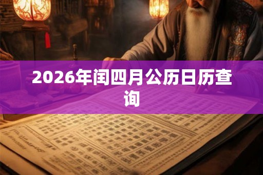 2026年闰四月公历日历查询