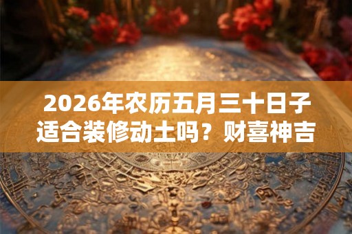 2026年农历五月三十日子适合装修动土吗？财喜神吉位在哪？