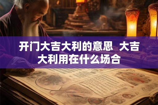 开门大吉大利的意思  大吉大利用在什么场合