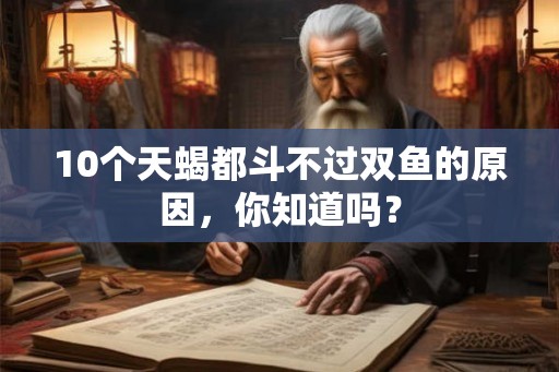10个天蝎都斗不过双鱼的原因,你知道吗? 10个天蝎都斗不过双鱼的原因,你知道吗?