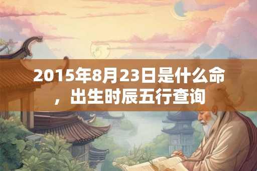 2015年8月23日是什么命，出生时辰五行查询