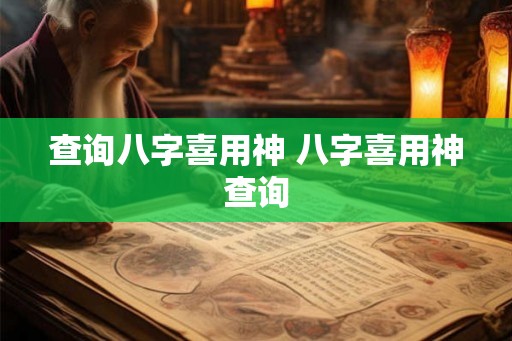 查询八字喜用神 八字喜用神查询