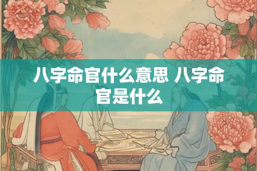 八字命官什么意思 八字命官是什么