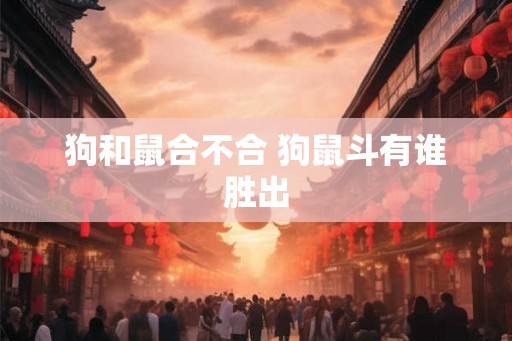 狗和鼠合不合 狗鼠斗有谁胜出