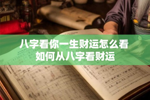 八字看你一生财运怎么看 如何从八字看财运