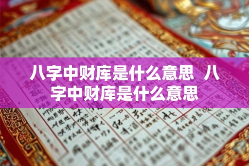 八字中财库是什么意思  八字中财库是什么意思