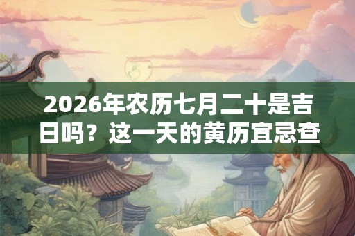 2026年农历七月二十是吉日吗？这一天的黄历宜忌查询