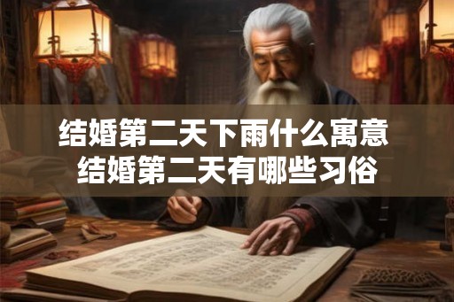 结婚第二天下雨什么寓意 结婚第二天有哪些习俗