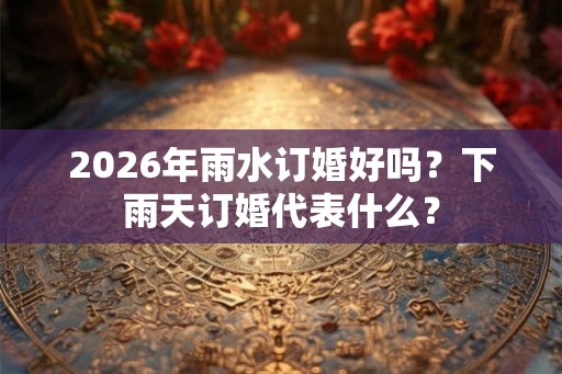 2026年雨水订婚好吗？下雨天订婚代表什么？