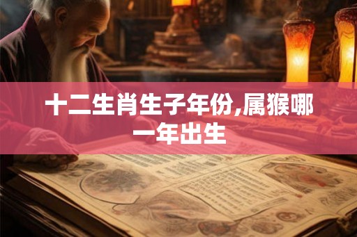 十二生肖生子年份,属猴哪一年出生