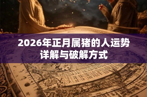 2026年正月属猪的人运势详解与破解方式