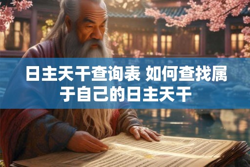日主天干查询表 如何查找属于自己的日主天干