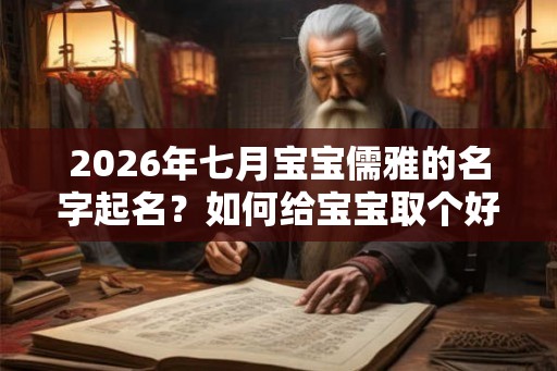 2026年七月宝宝儒雅的名字起名？如何给宝宝取个好名字？