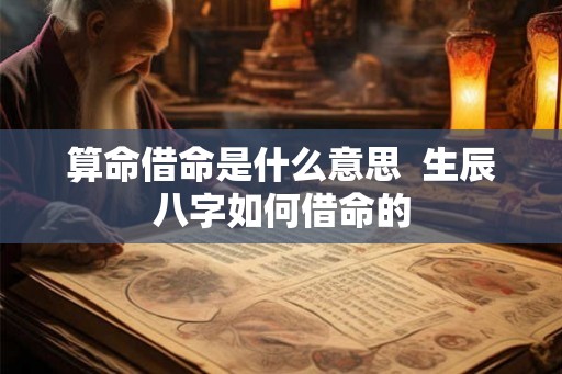 算命借命是什么意思  生辰八字如何借命的