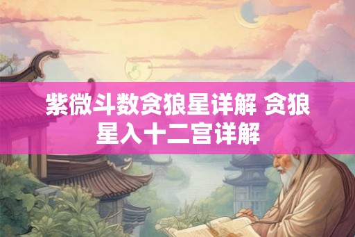 紫微斗数贪狼星详解 贪狼星入十二宫详解