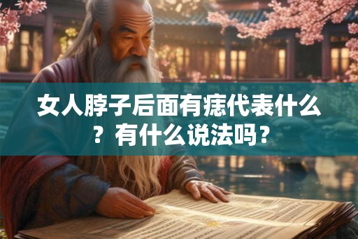 女人脖子后面有痣代表什么？有什么说法吗？