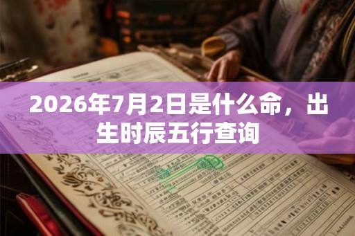 2026年7月2日是什么命，出生时辰五行查询