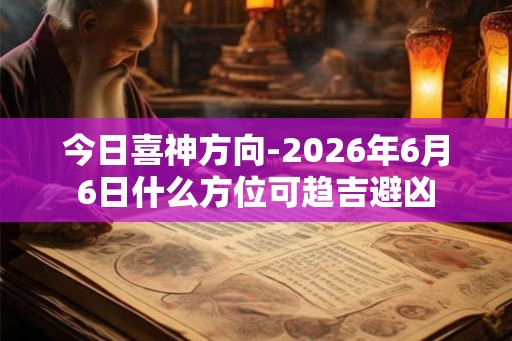 今日喜神方向-2026年6月6日什么方位可趋吉避凶