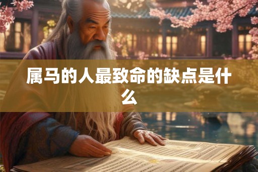 属马的人最致命的缺点是什么