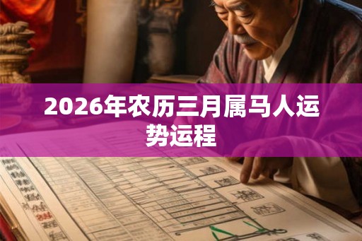 2026年农历三月属马人运势运程 2026年农历三月属马人运势运程