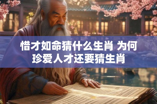 惜才如命猜什么生肖 为何珍爱人才还要猜生肖