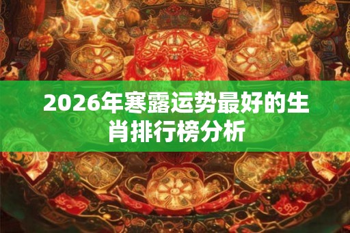 2026年寒露运势最好的生肖排行榜分析 2026年寒露运势最好的生肖排行榜分析