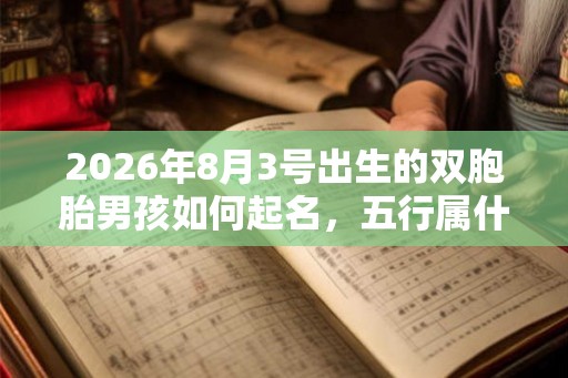 2026年8月3号出生的双胞胎男孩如何起名，五行属什么